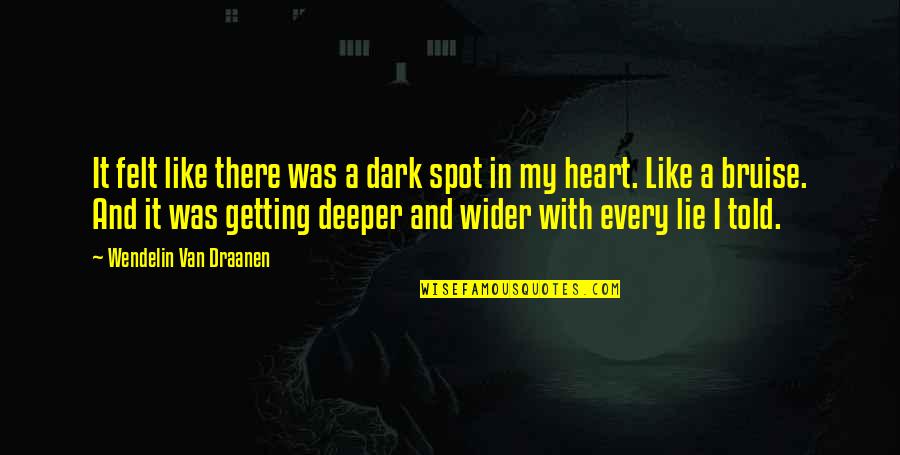 Wendelin Quotes By Wendelin Van Draanen: It felt like there was a dark spot