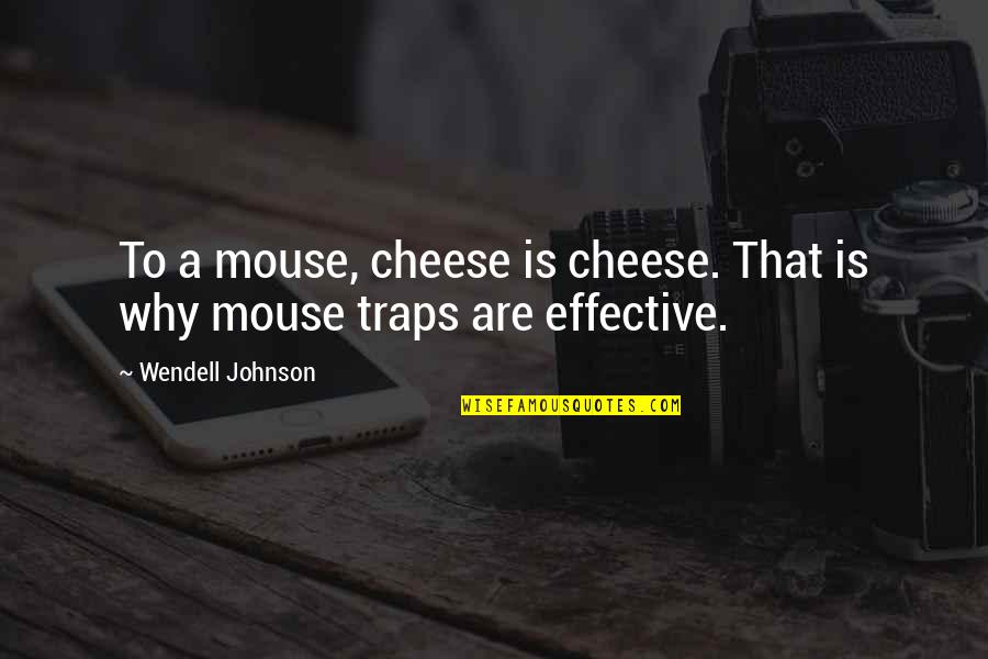 Wendell Johnson Quotes By Wendell Johnson: To a mouse, cheese is cheese. That is