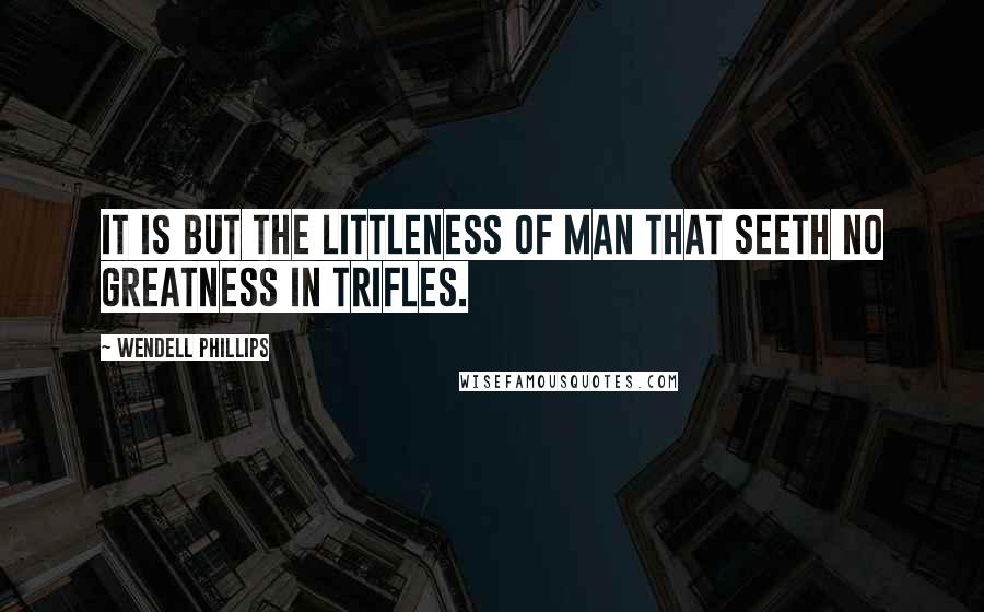 Wendell Phillips quotes: It is but the littleness of man that seeth no greatness in trifles.