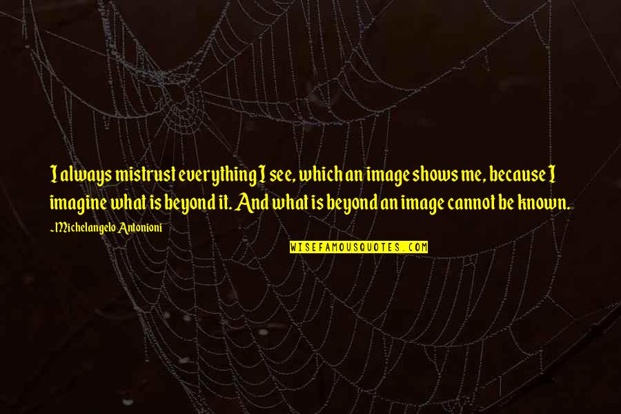 Wendell Rodricks Quotes By Michelangelo Antonioni: I always mistrust everything I see, which an Wendell Rodricks Quotes By Michelangelo Antonioni: I always mistrust everything I see, which an