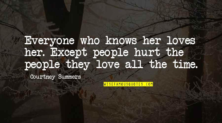 Wendepunkt Muhen Quotes By Courtney Summers: Everyone who knows her loves her. Except people Wendepunkt Muhen Quotes By Courtney Summers: Everyone who knows her loves her. Except people