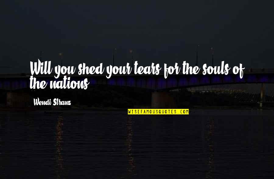 Wendi Quotes By Wendi Stranz: Will you shed your tears for the souls