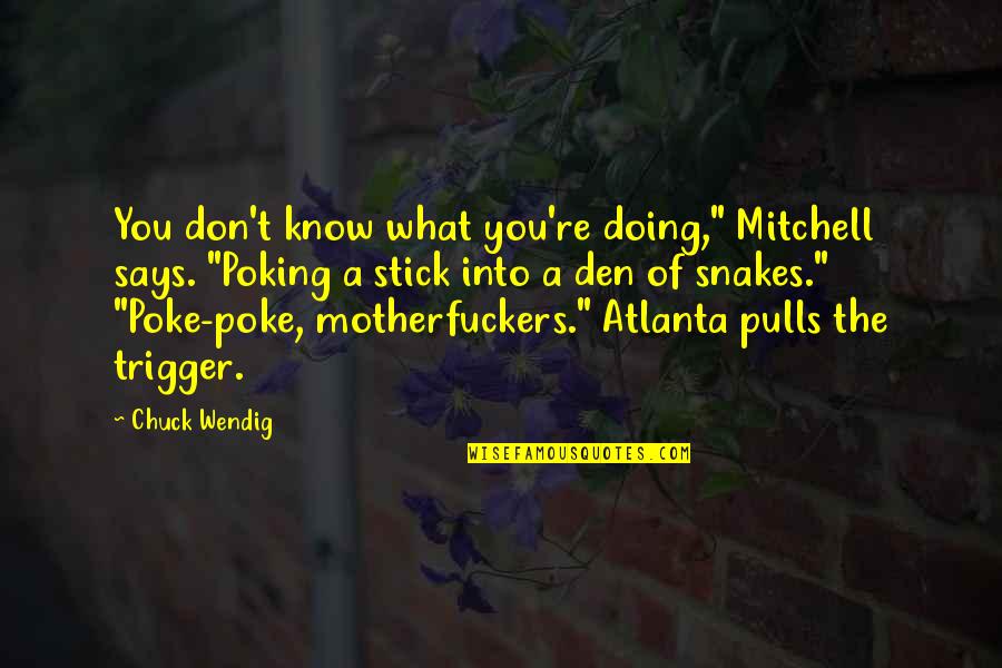Wendig Quotes By Chuck Wendig: You don't know what you're doing," Mitchell says.