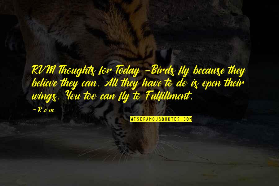 Wendish Noodles Quotes By R.v.m.: RVM Thoughts for Today -Birds fly because they Wendish Noodles Quotes By R.v.m.: RVM Thoughts for Today -Birds fly because they
