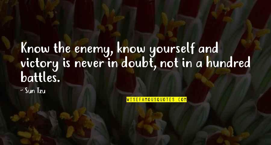 Wendler 531 Quotes By Sun Tzu: Know the enemy, know yourself and victory is