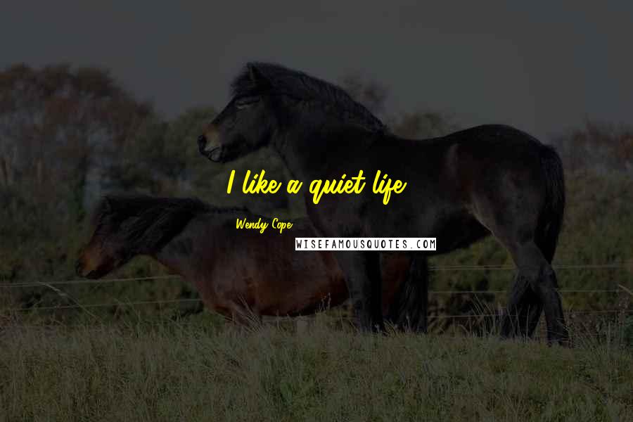 Wendy Cope quotes: I like a quiet life.
