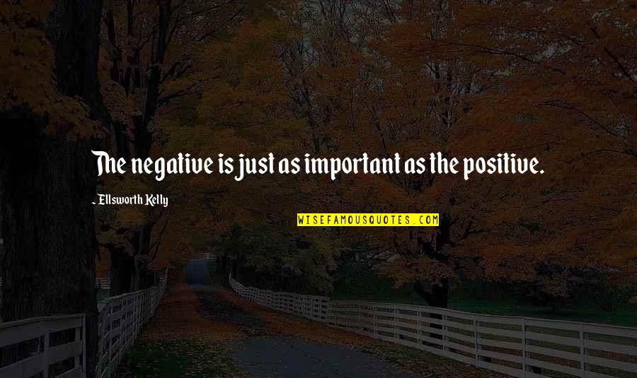 Wendy Ozark Quotes By Ellsworth Kelly: The negative is just as important as the Wendy Ozark Quotes By Ellsworth Kelly: The negative is just as important as the