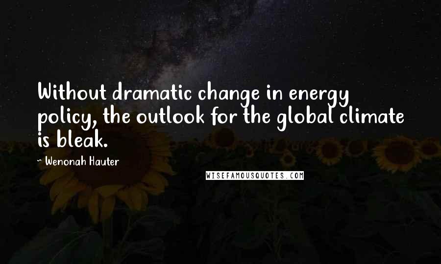 Wenonah Hauter quotes: Without dramatic change in energy policy, the outlook for the global climate is bleak.