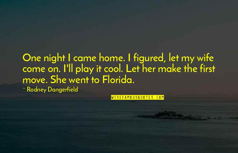 Went On Quotes By Rodney Dangerfield: One night I came home. I figured, let Went On Quotes By Rodney Dangerfield: One night I came home. I figured, let