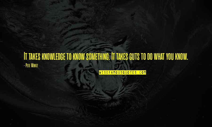 Wentz Quotes By Pete Wentz: It takes knowledge to know something. It takes