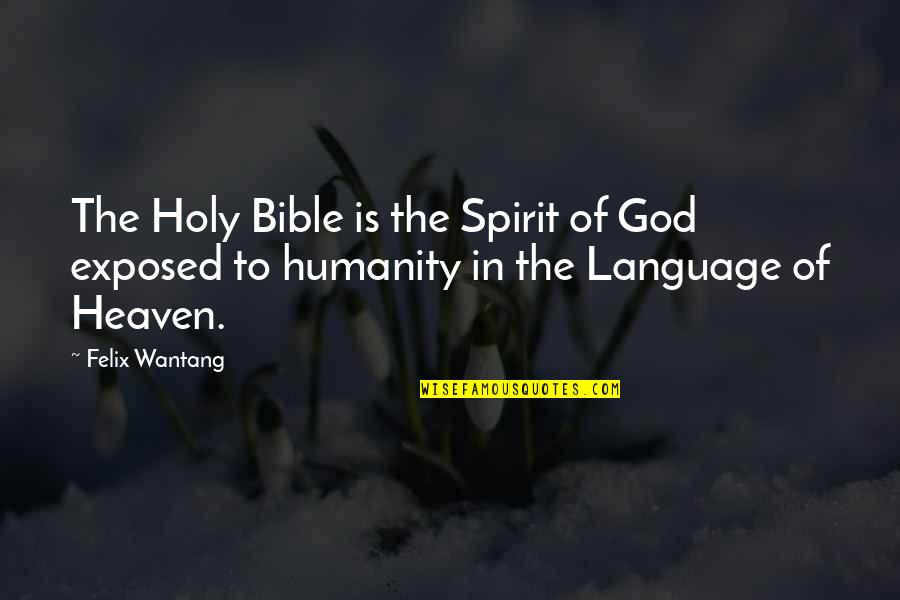 Weoutchea Quotes By Felix Wantang: The Holy Bible is the Spirit of God