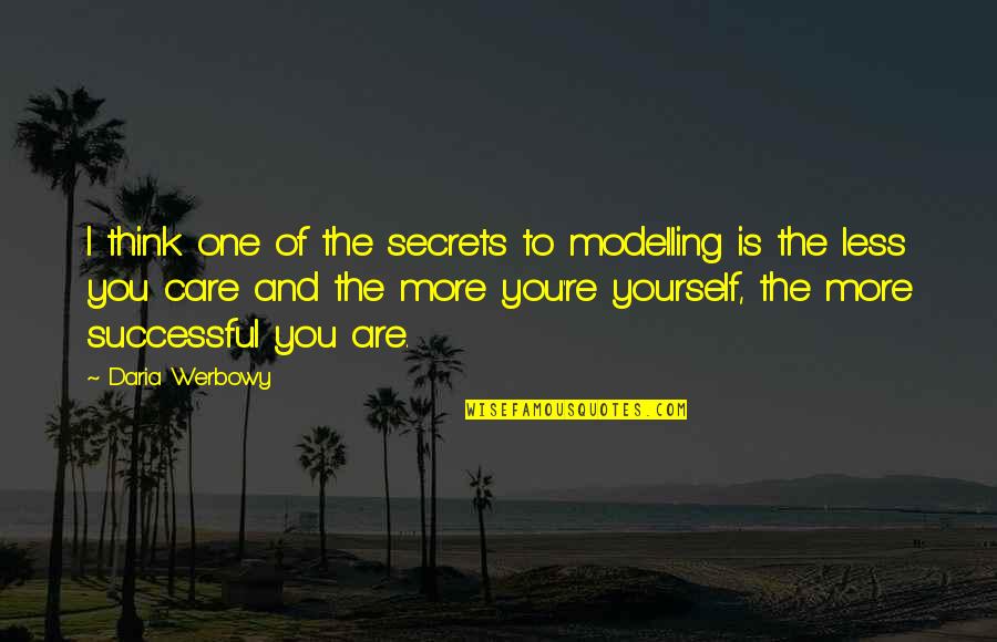 Werbowy Daria Quotes By Daria Werbowy: I think one of the secrets to modelling Werbowy Daria Quotes By Daria Werbowy: I think one of the secrets to modelling