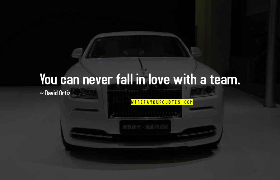 We're A Team Love Quotes By David Ortiz: You can never fall in love with a