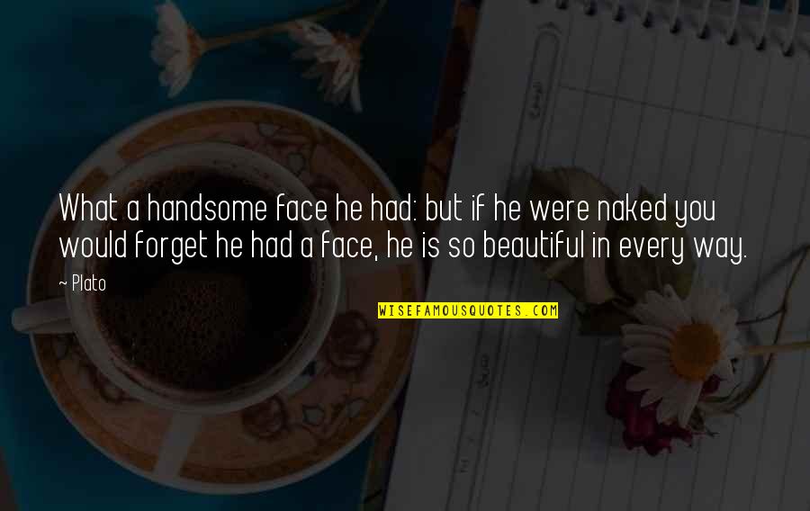 Were Beautiful Quotes By Plato: What a handsome face he had: but if