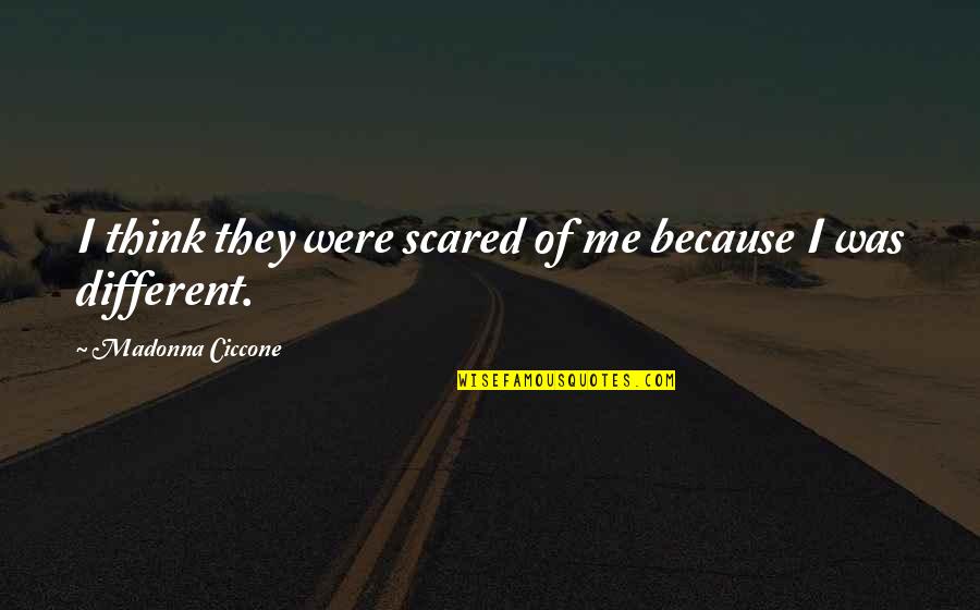 Were Different Quotes By Madonna Ciccone: I think they were scared of me because