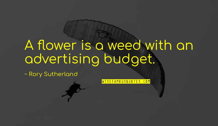Were Going On Trip Quotes By Rory Sutherland: A flower is a weed with an advertising Were Going On Trip Quotes By Rory Sutherland: A flower is a weed with an advertising