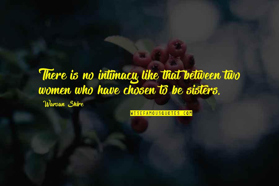 Were More Like Sisters Quotes By Warsan Shire: There is no intimacy like that between two