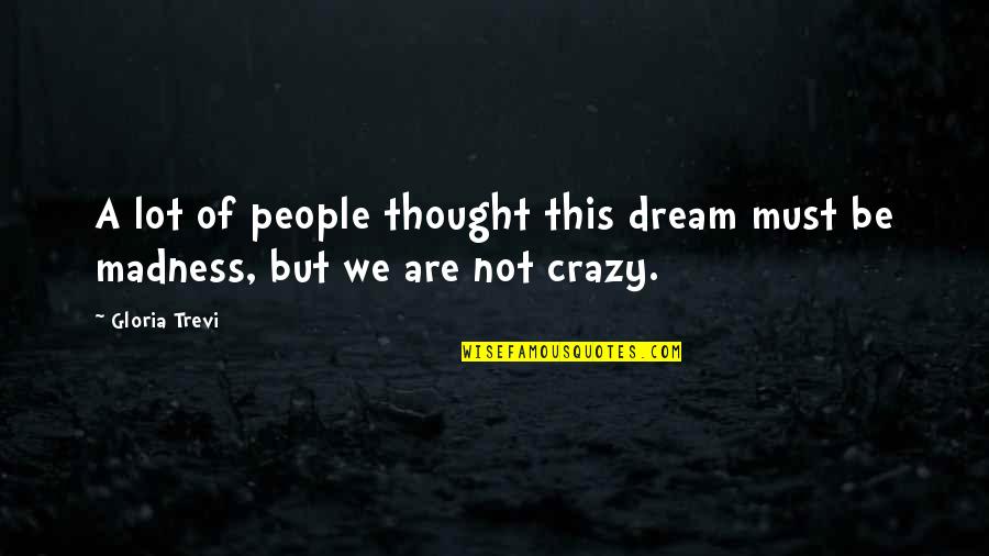 We're Not Crazy Quotes By Gloria Trevi: A lot of people thought this dream must