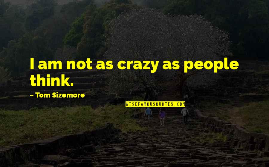 We're Not Crazy Quotes By Tom Sizemore: I am not as crazy as people think. We're Not Crazy Quotes By Tom Sizemore: I am not as crazy as people think.
