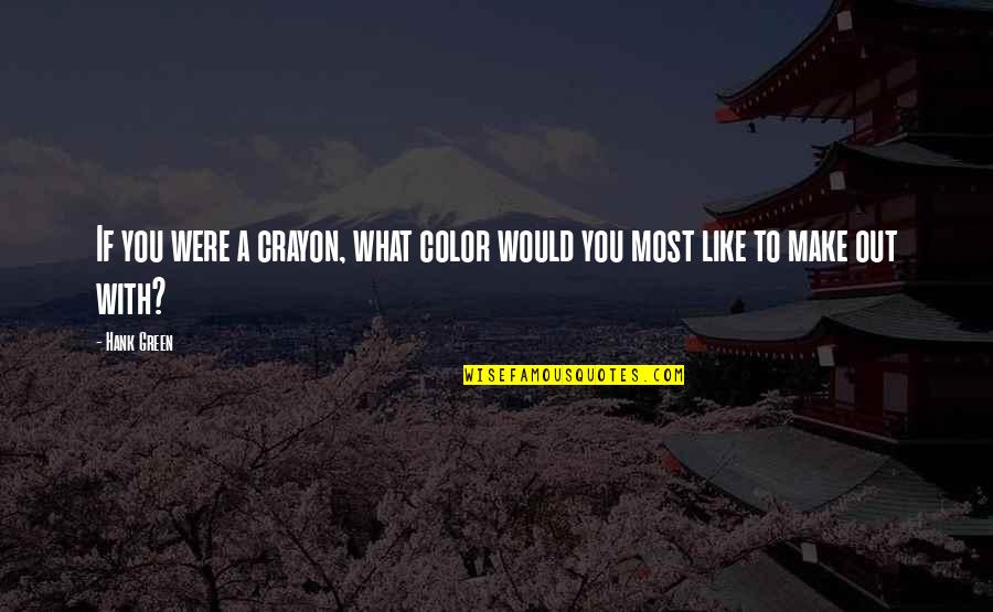 Were What Quotes By Hank Green: If you were a crayon, what color would