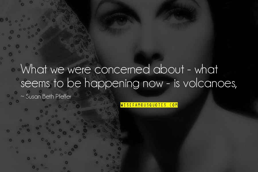 Were What Quotes By Susan Beth Pfeffer: What we were concerned about - what seems Were What Quotes By Susan Beth Pfeffer: What we were concerned about - what seems