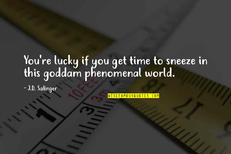 Werklund School Quotes By J.D. Salinger: You're lucky if you get time to sneeze
