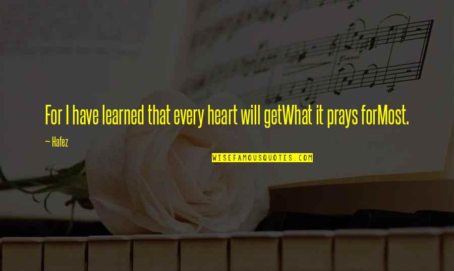 Werner Forssmann Quotes By Hafez: For I have learned that every heart will