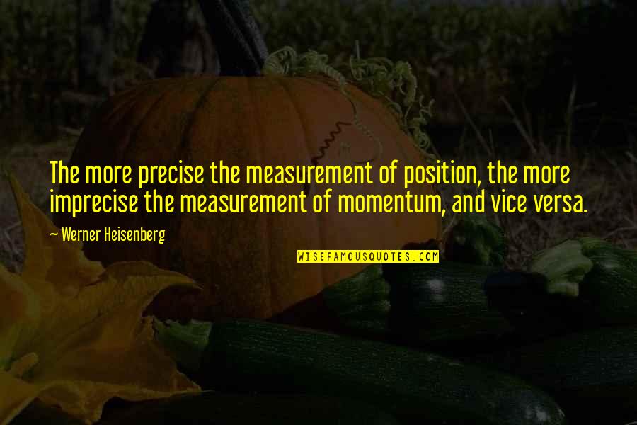 Werner Heisenberg Quotes By Werner Heisenberg: The more precise the measurement of position, the