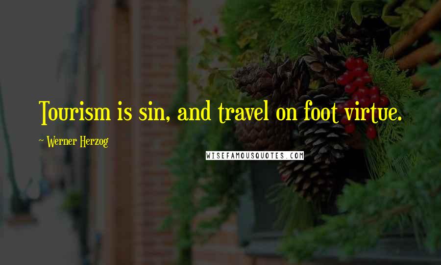 Werner Herzog quotes: Tourism is sin, and travel on foot virtue.