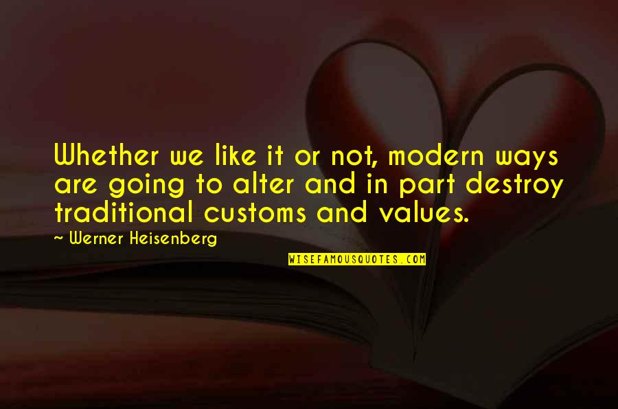 Werner's Quotes By Werner Heisenberg: Whether we like it or not, modern ways