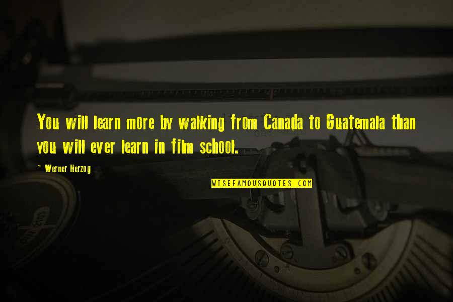 Werner's Quotes By Werner Herzog: You will learn more by walking from Canada