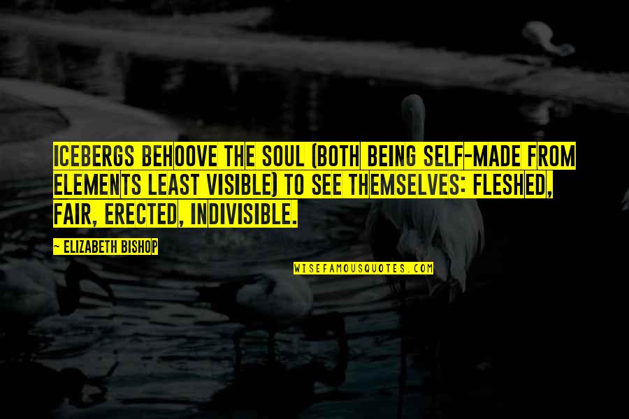 Wertsch Vision Quotes By Elizabeth Bishop: Icebergs behoove the soul (both being self-made from Wertsch Vision Quotes By Elizabeth Bishop: Icebergs behoove the soul (both being self-made from