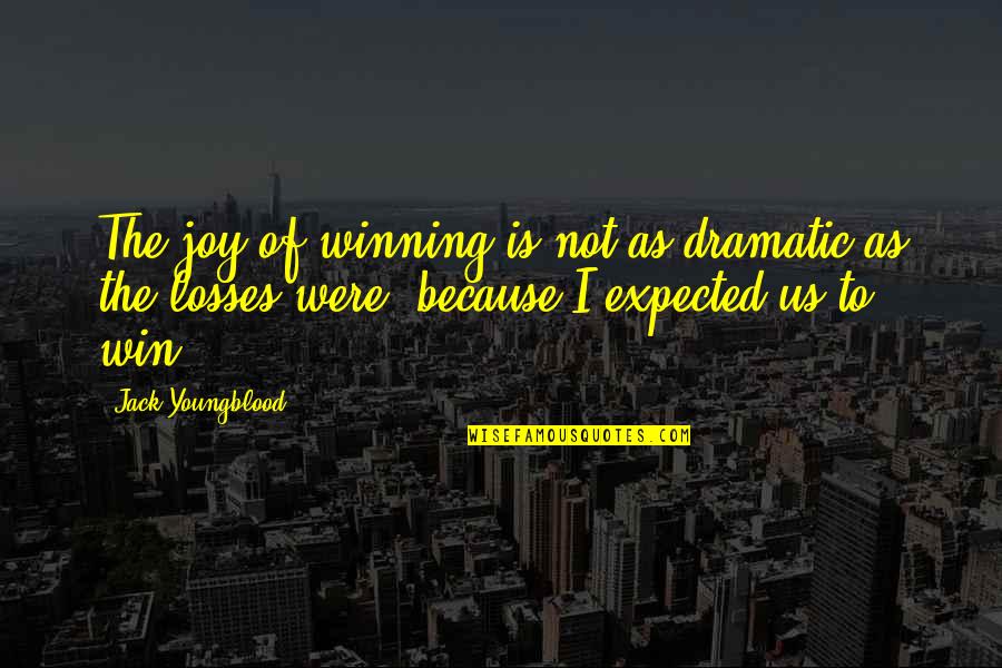 Wertschaetzung Quotes By Jack Youngblood: The joy of winning is not as dramatic