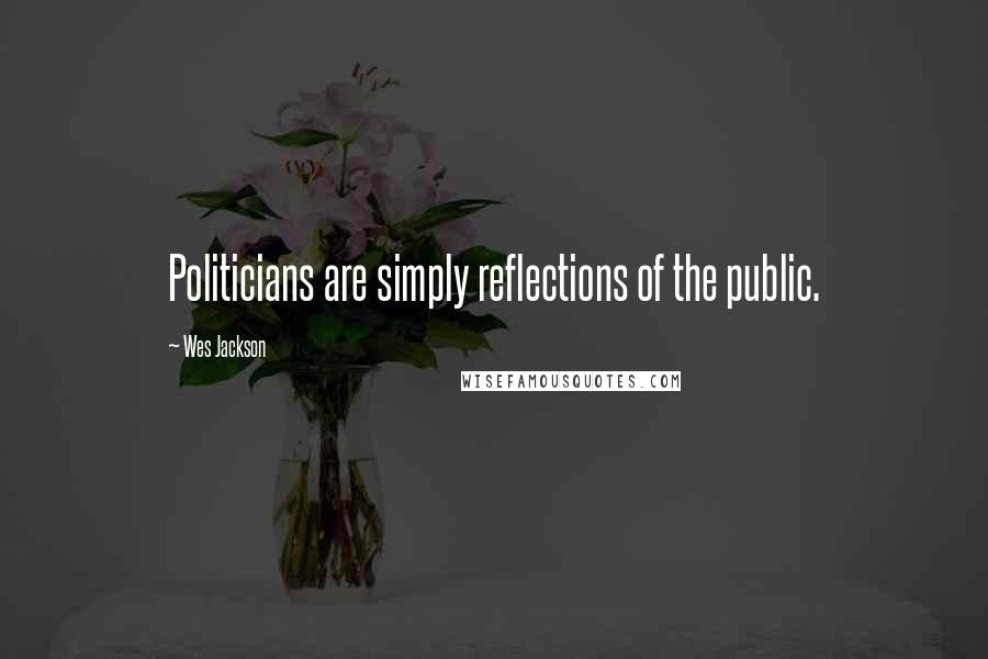 Wes Jackson quotes: Politicians are simply reflections of the public.