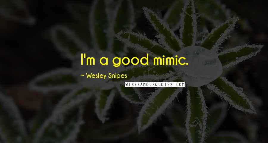 Wesley Snipes quotes: I'm a good mimic.