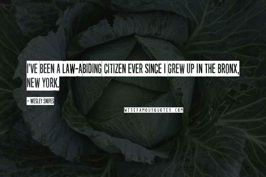 Wesley Snipes quotes: I've been a law-abiding citizen ever since I grew up in the Bronx, New York.