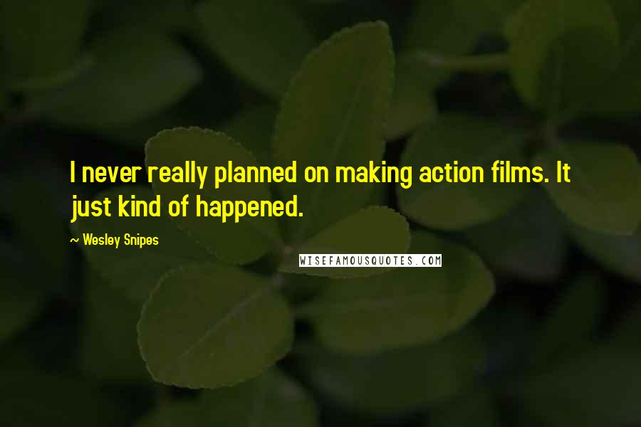 Wesley Snipes quotes: I never really planned on making action films. It just kind of happened.