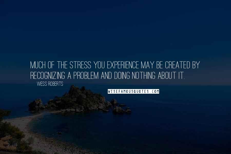 Wess Roberts quotes: Much of the stress you experience may be created by recognizing a problem and doing nothing about it.