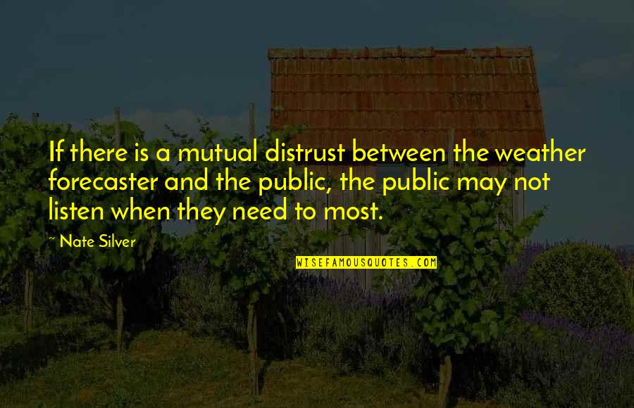 Westbound Woman Quotes By Nate Silver: If there is a mutual distrust between the