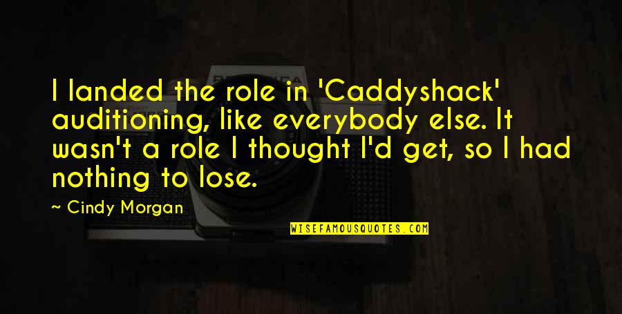 Westcoat Ec 11 Quotes By Cindy Morgan: I landed the role in 'Caddyshack' auditioning, like Westcoat Ec 11 Quotes By Cindy Morgan: I landed the role in 'Caddyshack' auditioning, like