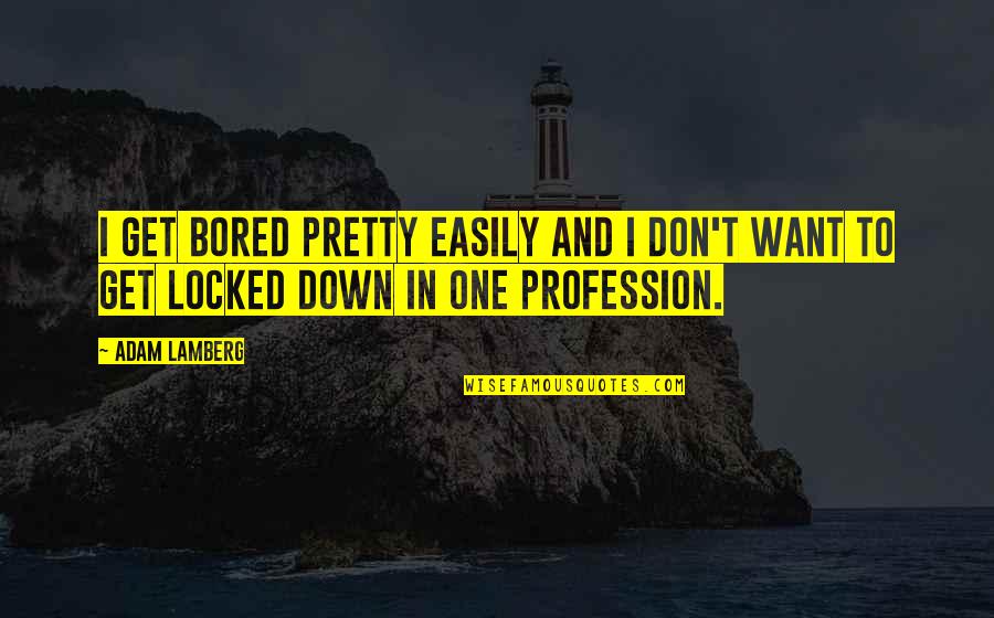 Westerheim Realty Quotes By Adam Lamberg: I get bored pretty easily and I don't