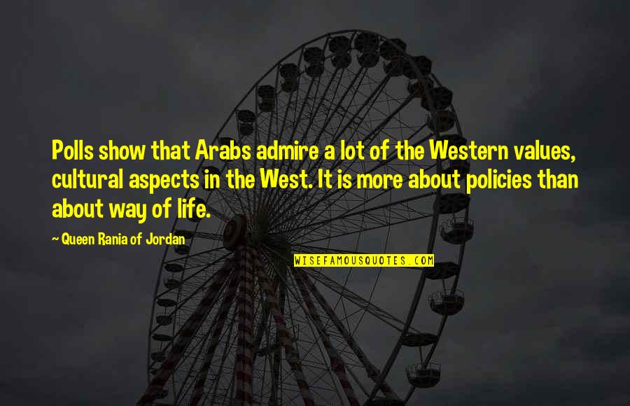 Western Life Quotes By Queen Rania Of Jordan: Polls show that Arabs admire a lot of