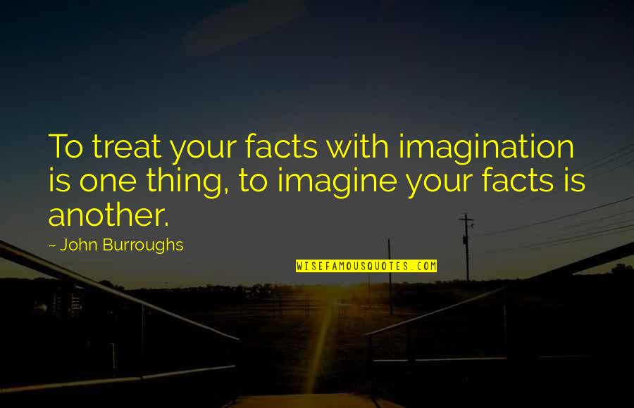 Westlake Hardware Quotes By John Burroughs: To treat your facts with imagination is one