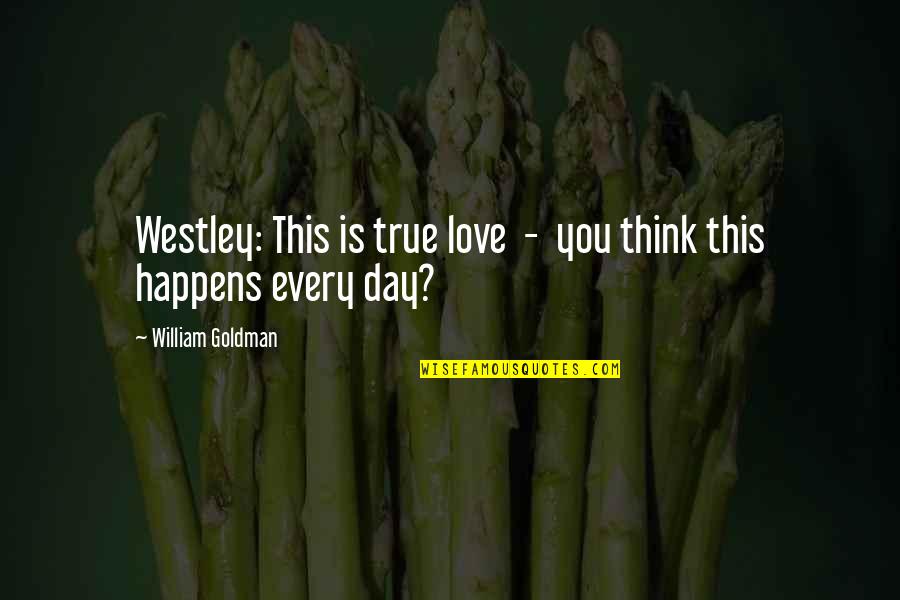 Westley Love Quotes By William Goldman: Westley: This is true love - you think