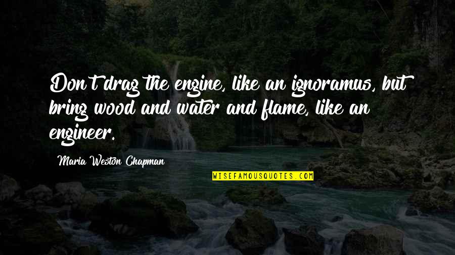 Weston Quotes By Maria Weston Chapman: Don't drag the engine, like an ignoramus, but