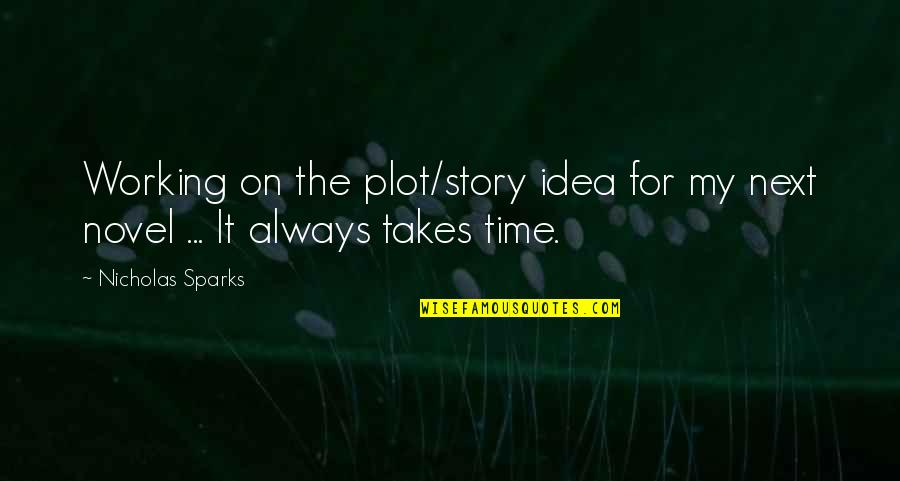 Westran Quotes By Nicholas Sparks: Working on the plot/story idea for my next