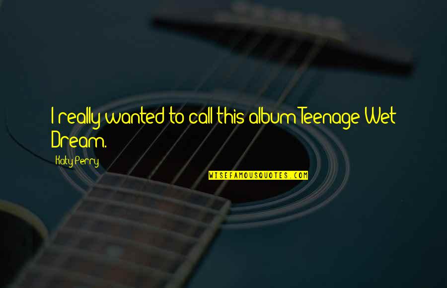 Wet Dream Quotes By Katy Perry: I really wanted to call this album Teenage