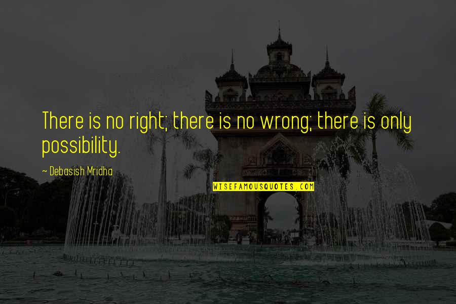 Wet Painters Quotes By Debasish Mridha: There is no right; there is no wrong;