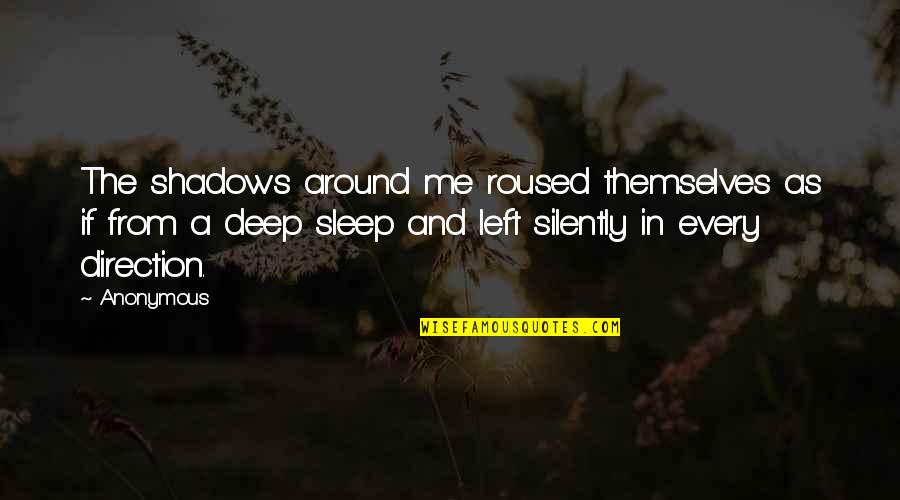 Wetterlings Vs Gransfors Quotes By Anonymous: The shadows around me roused themselves as if Wetterlings Vs Gransfors Quotes By Anonymous: The shadows around me roused themselves as if