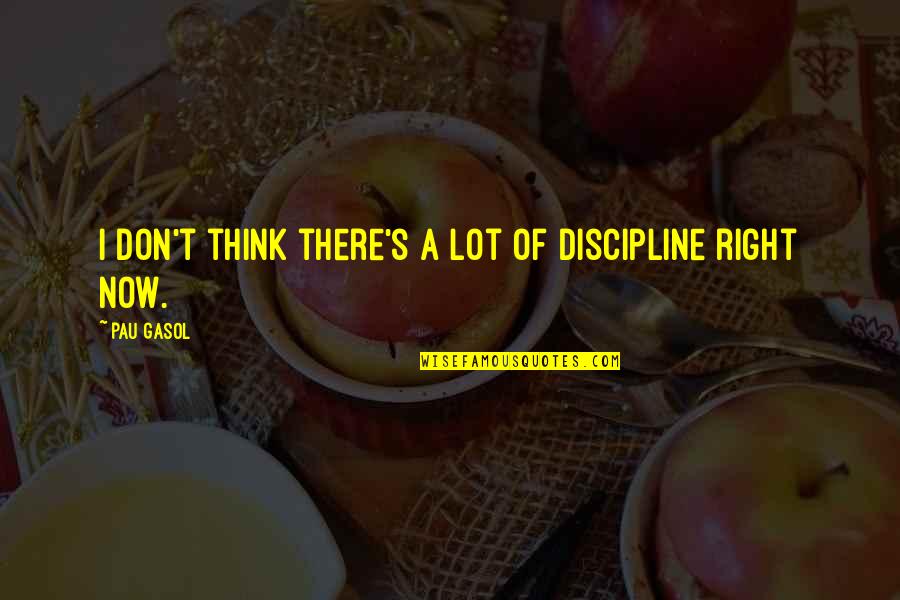 Wetterskip Quotes By Pau Gasol: I don't think there's a lot of discipline